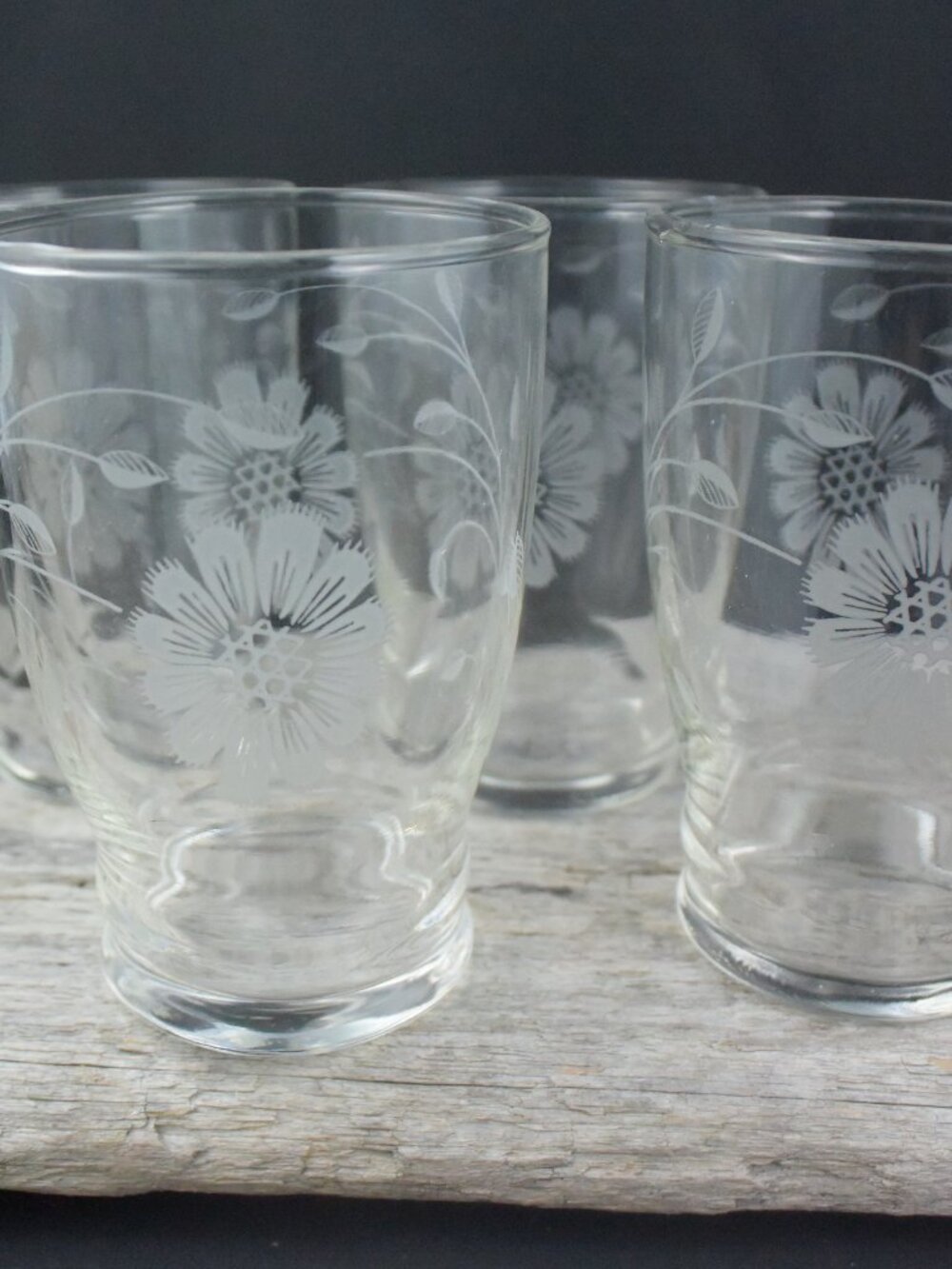 4 Dominion Glass "Cornflower" Juice Glasses